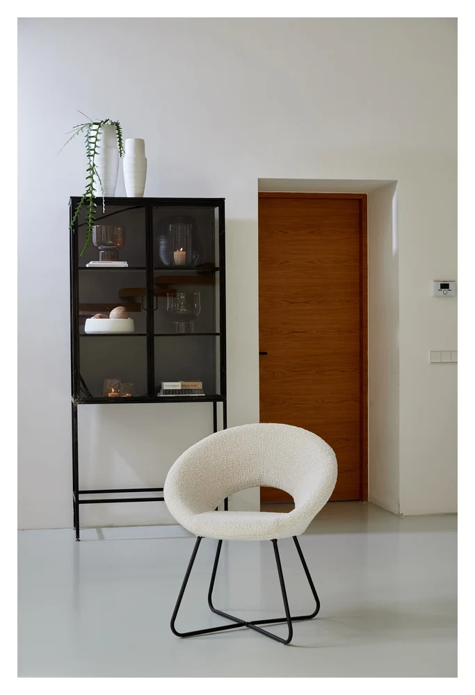 Stuhl ANTONY boucle creme- schwarz 72x64x82cm