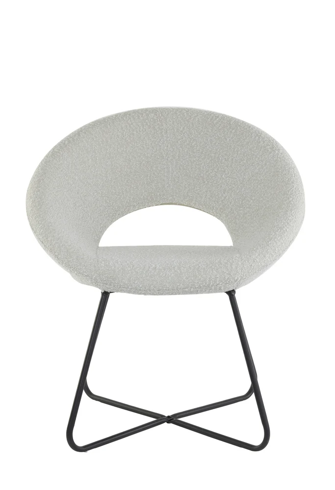 Stuhl ANTONY boucle creme- schwarz 72x64x82cm