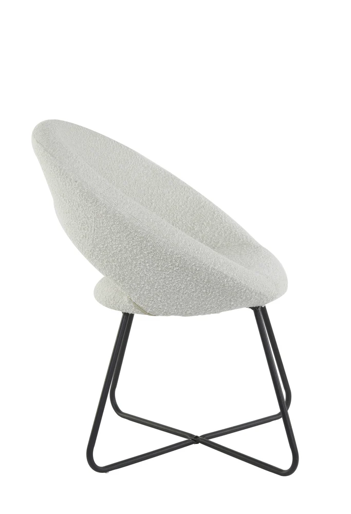 Stuhl ANTONY boucle creme- schwarz 72x64x82cm