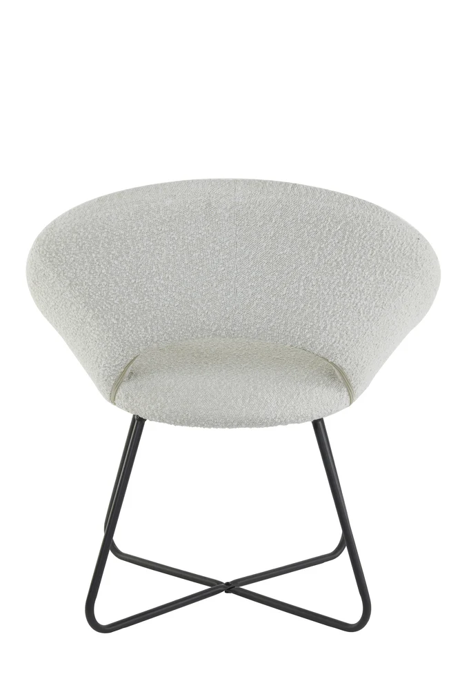 Stuhl ANTONY boucle creme- schwarz 72x64x82cm
