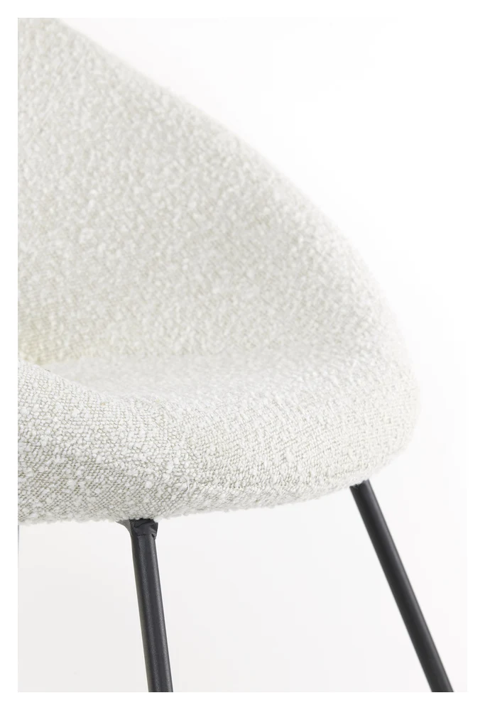 Stuhl ANTONY boucle creme- schwarz 72x64x82cm