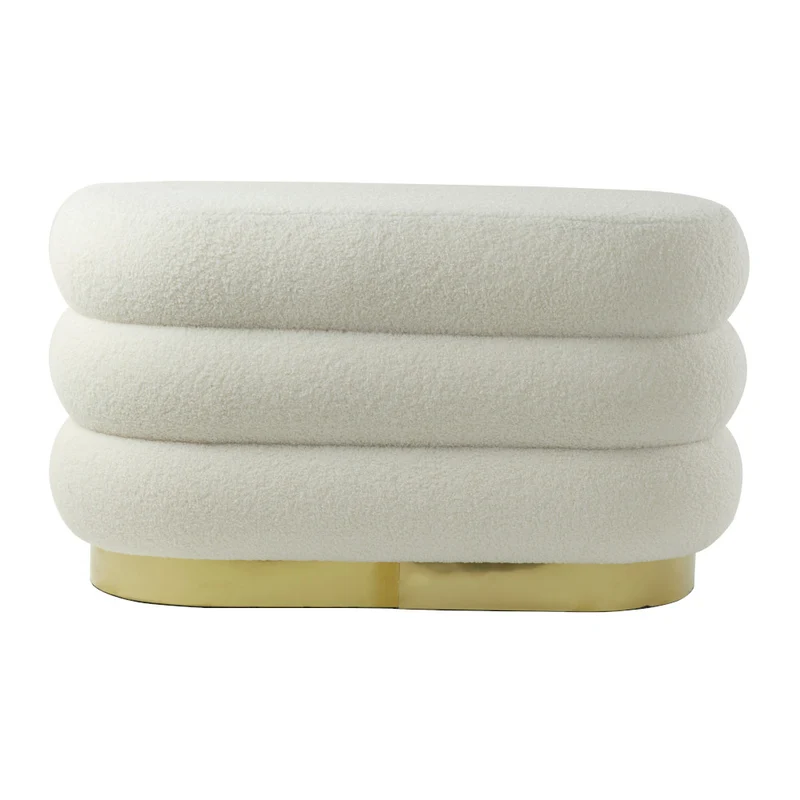 Hocker LYALL gold- weiß 80x40x45cm