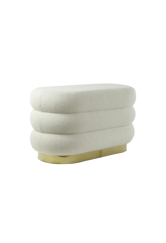 Hocker LYALL gold- weiß 80x40x45cm