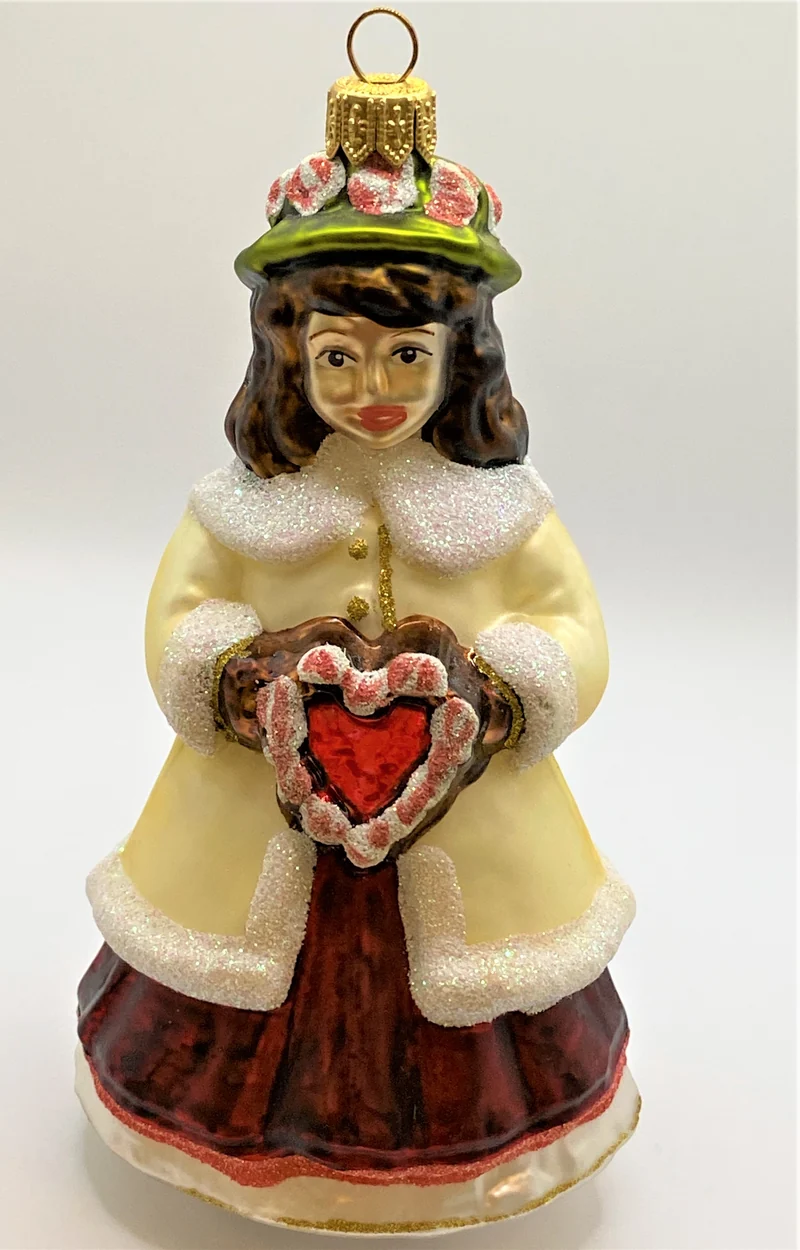 Mädchen in langem Biedermeier-Kleidchen
