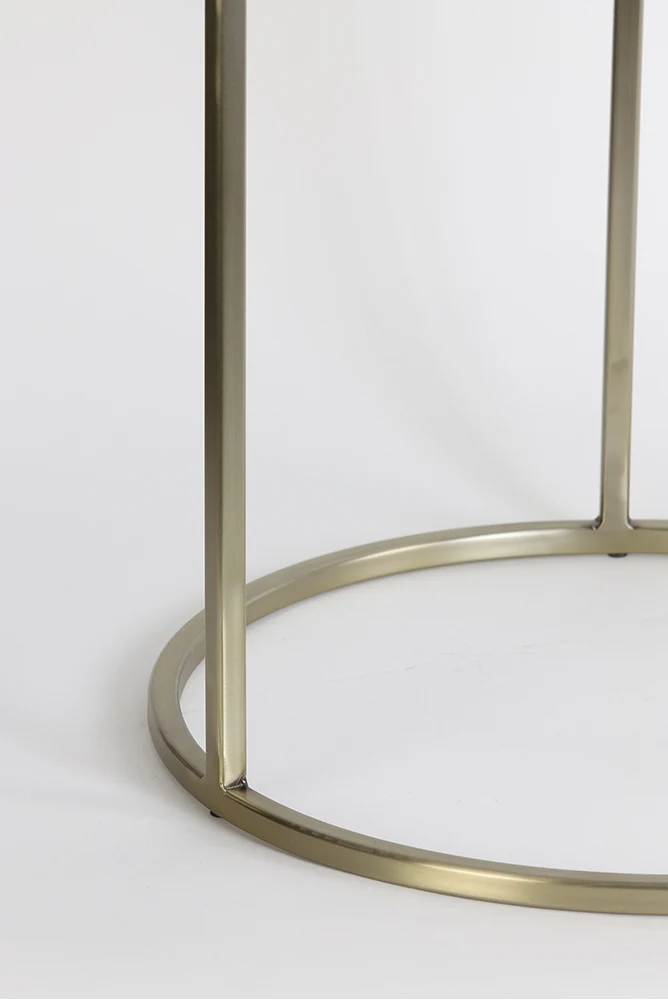Beistelltisch DUARTE gold Glas braun - 2er-Set