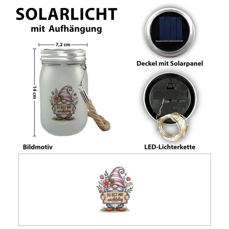 Du bist mir wichtelig Solarlicht für Pflanzenfreunde und Wichtelfans