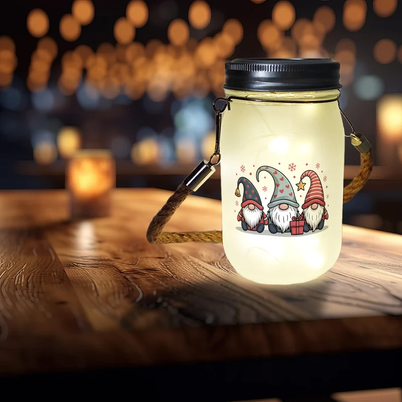 Weihnachtswichtel mit Geschenk Solarlicht Weihnachten