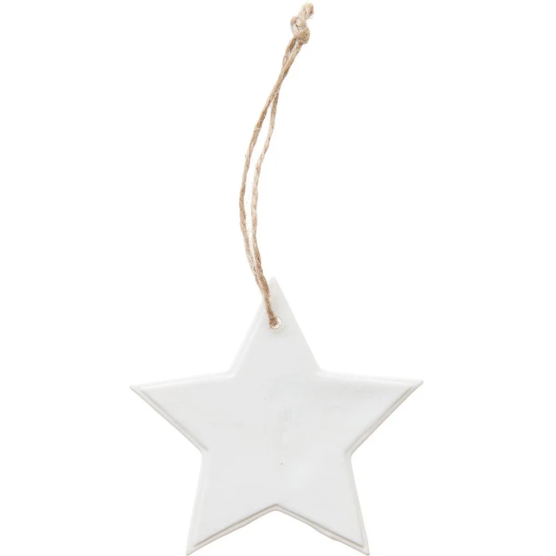 Rico Design Porzellananhänger Stern 10cm, weiß