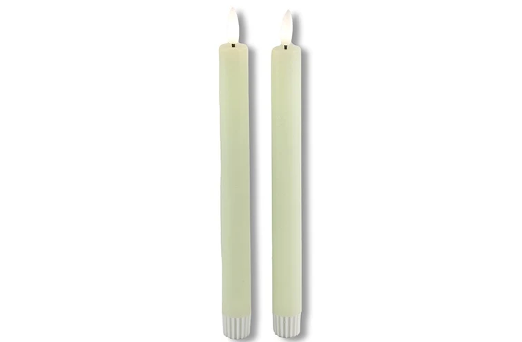 LED Stabkerzen 2er Set creme