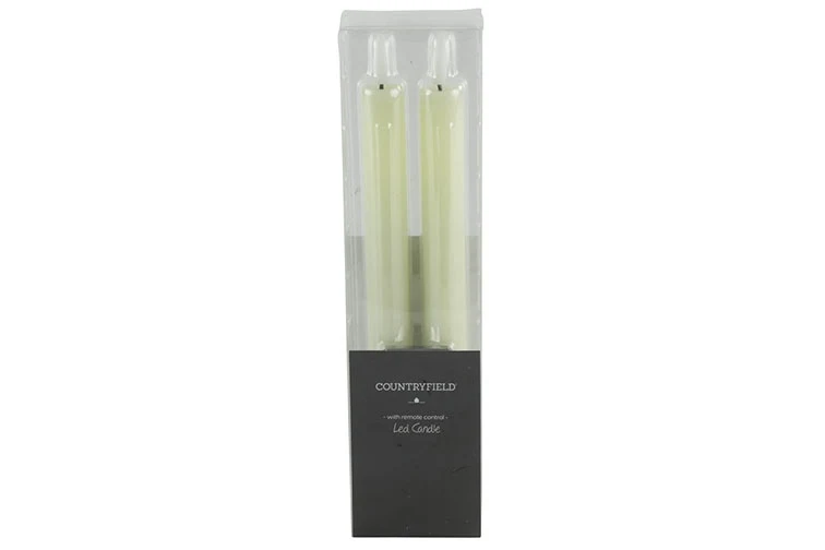LED Stabkerzen 2er Set creme