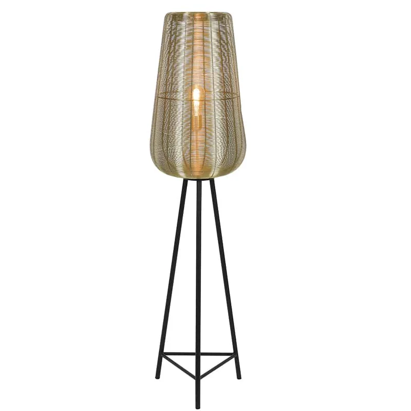 Stehleuchte ADETA Gold+matt schwarz Ø37x147 cm