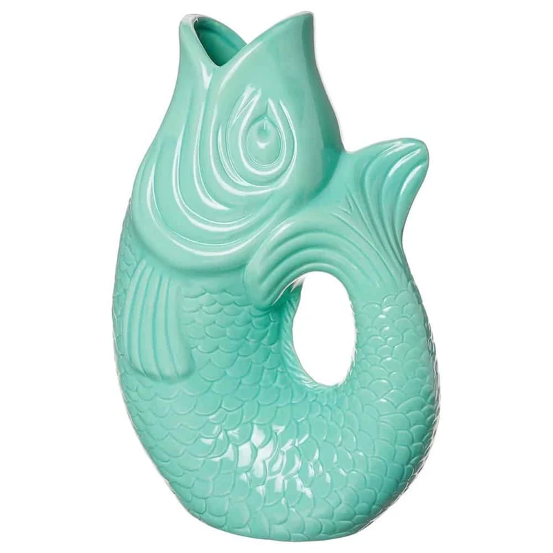 Vase MONSIEUR CARAFON Fisch, mint- 21x12x31cm 2,7l