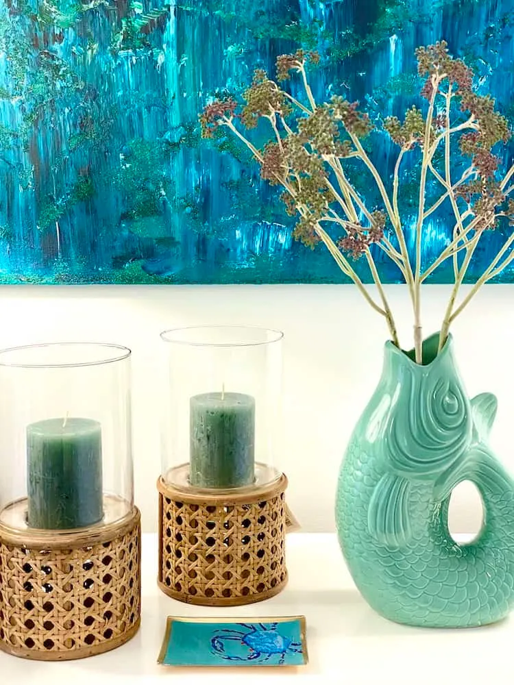 Vase MONSIEUR CARAFON Fisch, mint- 21x12x31cm 2,7l