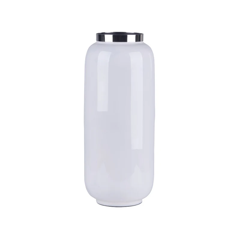 Vase SAIGON M in weiss- silber 30 cm