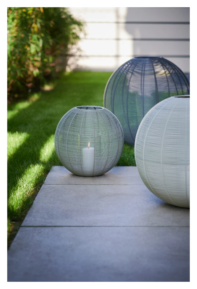 rundes Windlicht KNOKKE - sandstone Ø40 cm