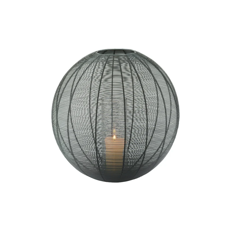 rundes Windlicht KNOKKE - dunkelgrau Ø50 cm