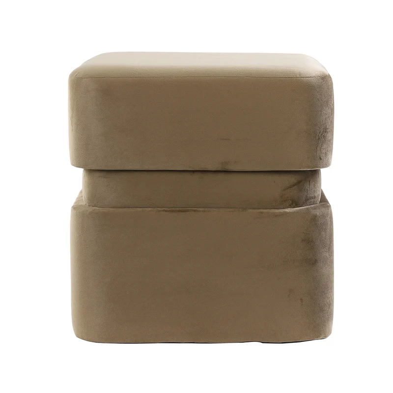 Hocker PIAZZA Samt braun Ø40x42,5 cm