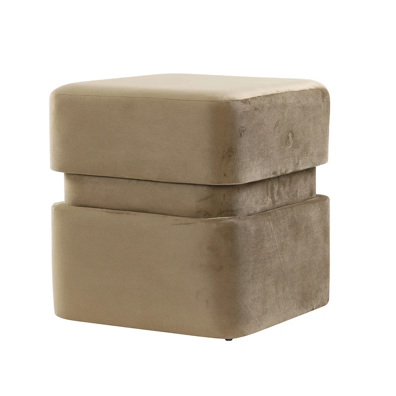 Hocker PIAZZA Samt braun Ø40x42,5 cm