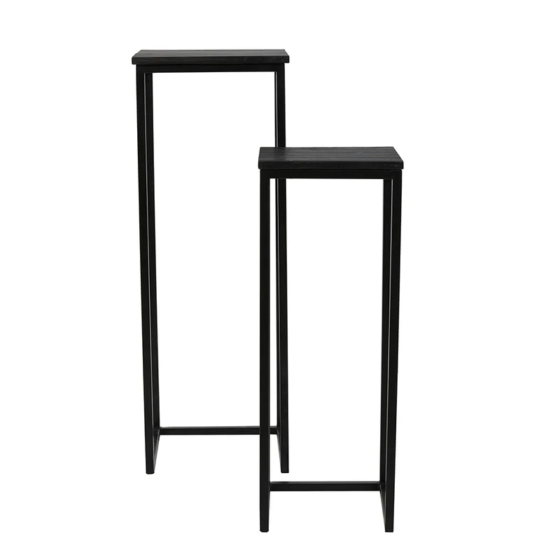 Säule BRYSON Holz schwarz - 2er-Set
