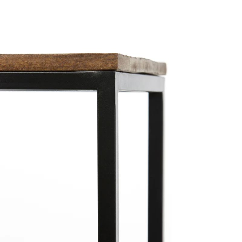 Säule BRYSON Holz braun - schwarz - 2er-Set