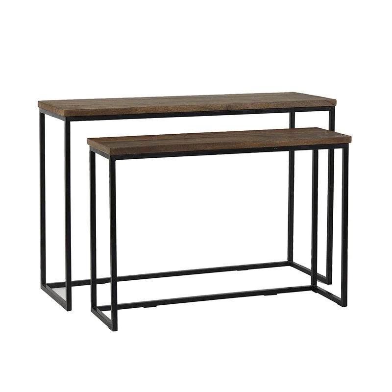 Konsolentisch BRYSON Holz braun - schwarz
