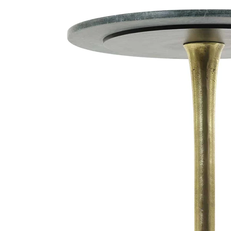 Beistelltisch RICKERD grün Marmor + antik bronze Ø48x53 cm