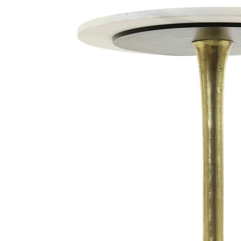 Beistelltisch RICKERD weiß Marmor + antik bronze Ø48x53 cm