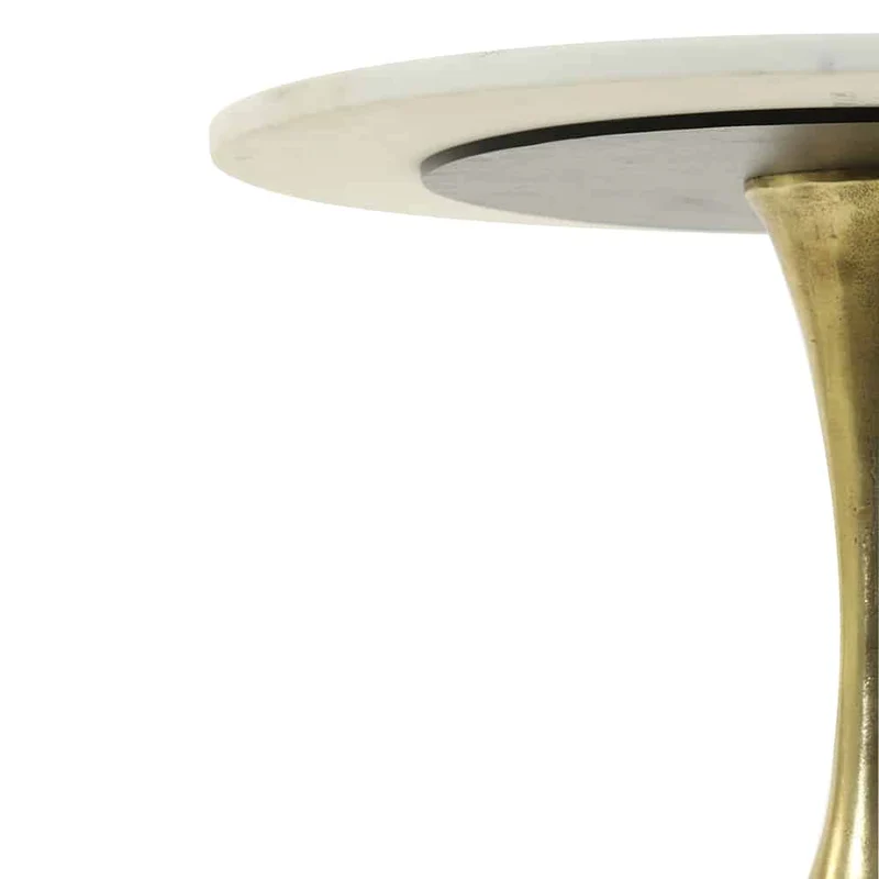 Beistelltisch RICKERD weiß Marmor + antik bronze Ø61x41 cm