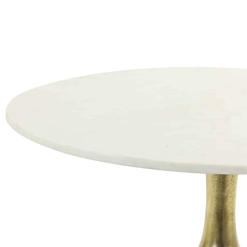 Couchtisch RICKERD weiß Marmor + antik bronze Ø76x36 cm