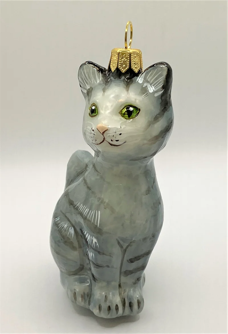 Graue Tigerkatze mit grünen Augen, KOMOZJA MOSTOWSKI