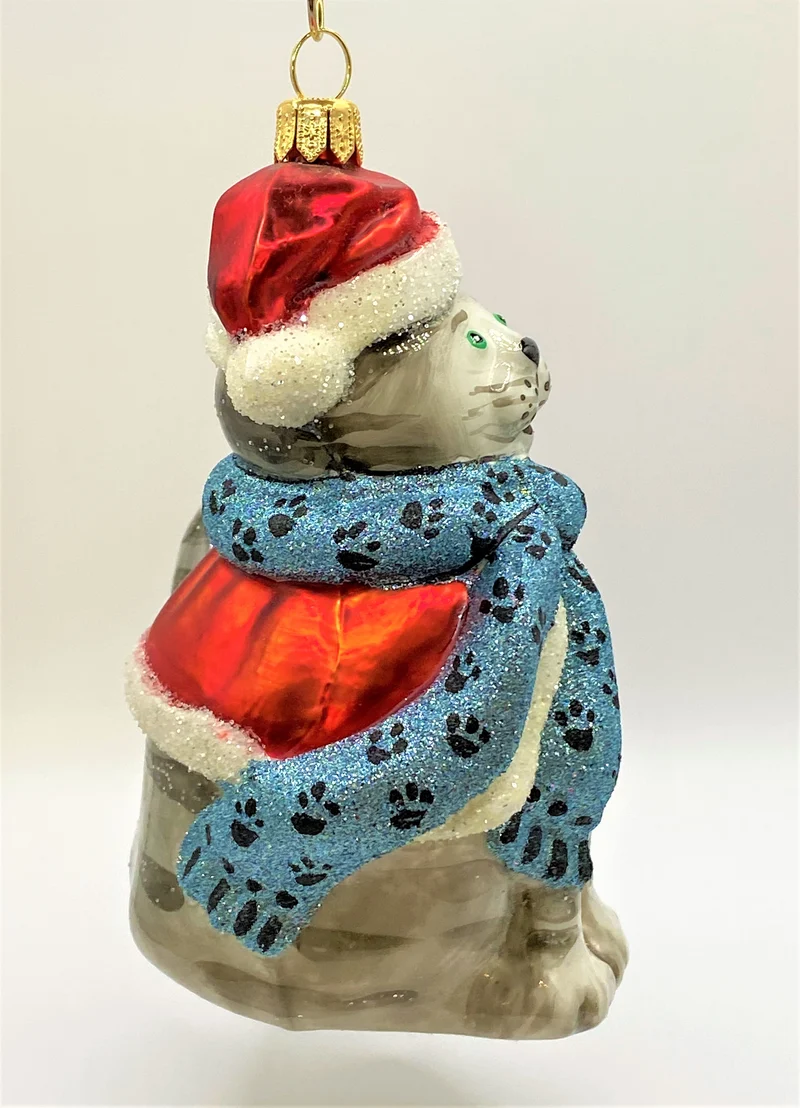 Grosse Tiger-Katze freut sich auf Weihnachten, KOMOZJA MOSTOWSKI