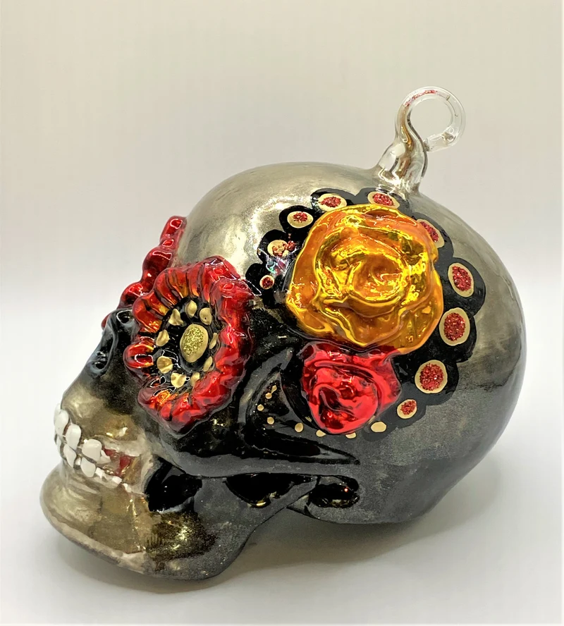 Totenschädel mit geblümten Augen, Mexican Skull, KOMOZJA MOSTOWSKI