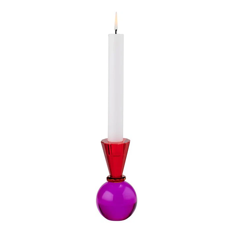 Kerzenhalter SARI KUGEL in rot, pink