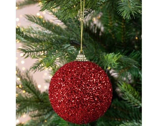 Glitzerkugel rot DM 8cm