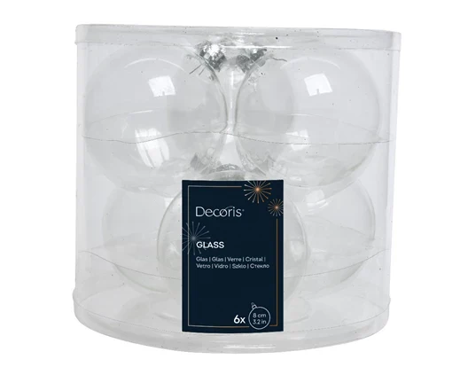 Glaskugeln transparent DM 8 cm