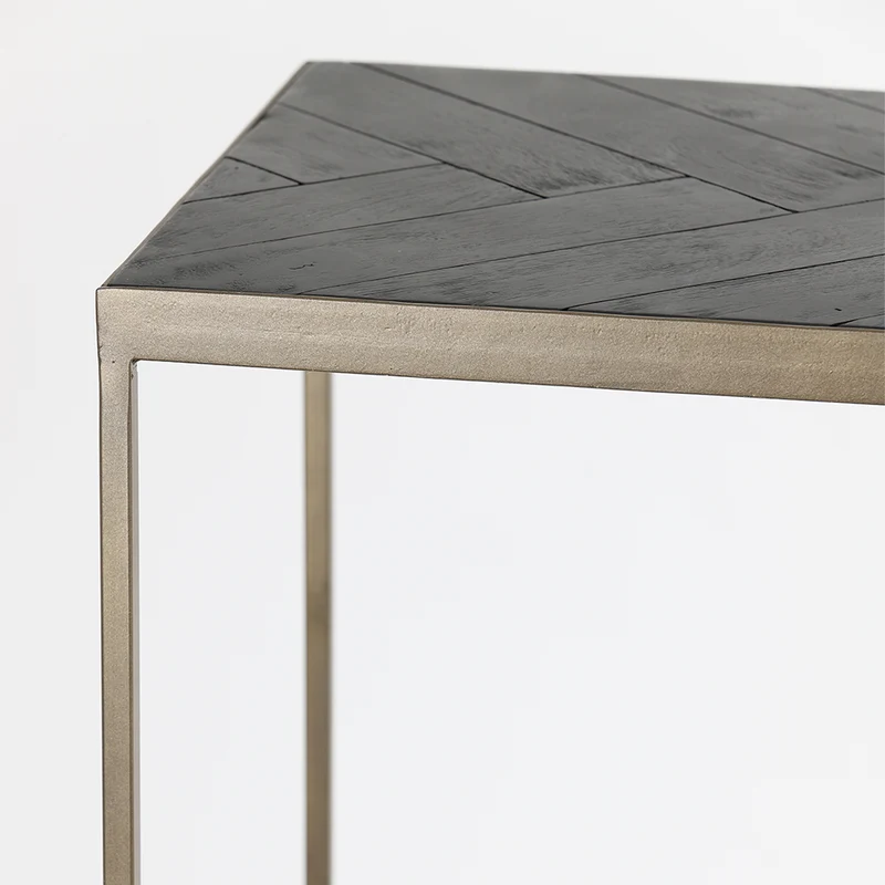 Beistelltisch Säule CHISA Holz schwarz antik Bronze