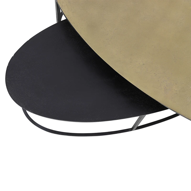 Couchtisch PAXSON - oval antik Bronze 2er-Set