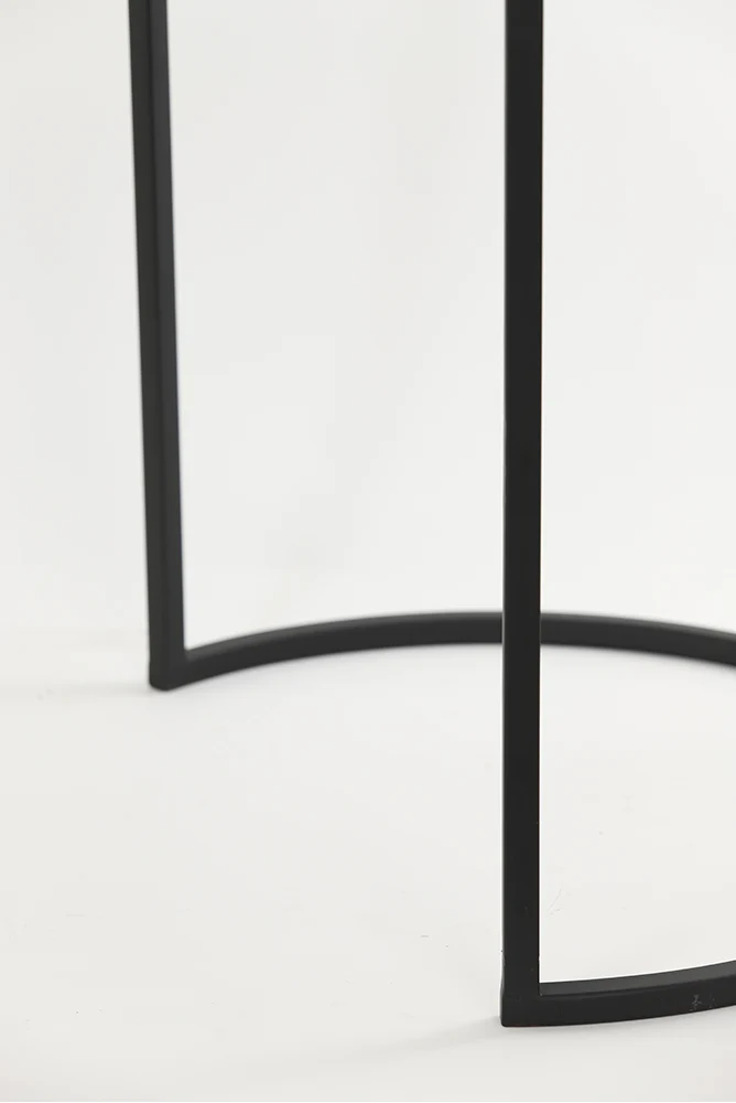 Couchtisch ALFIO Marmor braun-schwarz 2er-Set