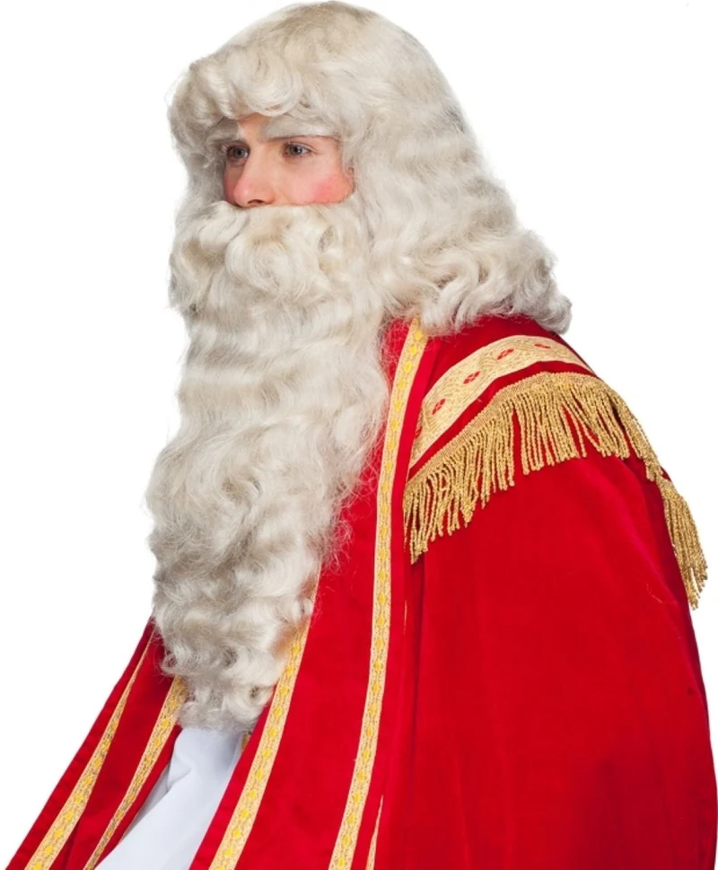 Weihnachtsmann-Kostüm-Set, weiß, 3-teilig
