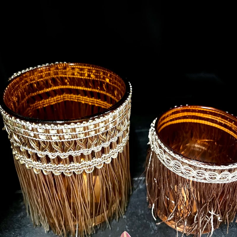 Teelichthalter MARRON - Glas - hell braun Ø8x9 cm