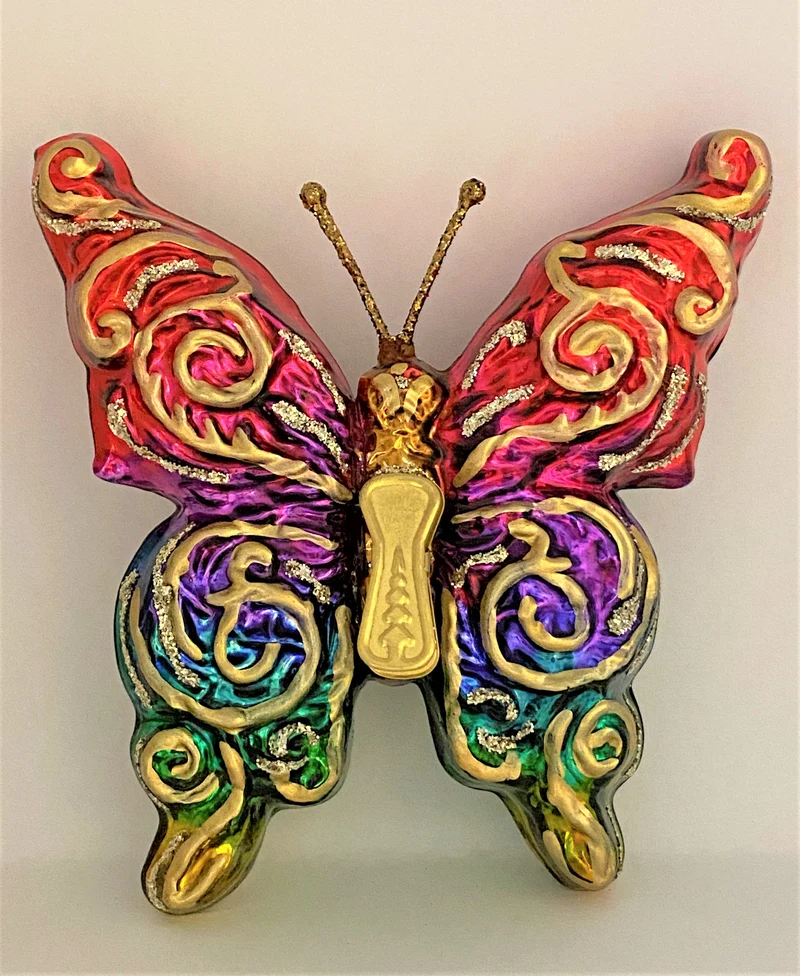 Grosser bunter Schmetterling mit Clip