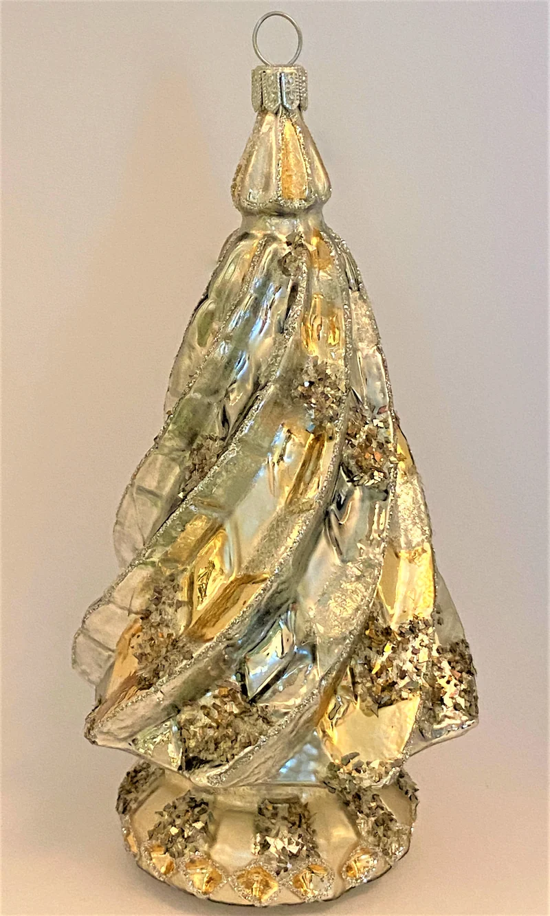 Kubistischer Weihnachtsbaum, silber gold