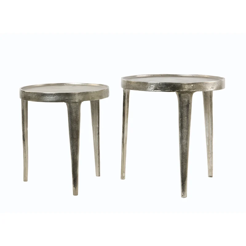 Beistelltisch TOBIAS 2er Set antik Silber