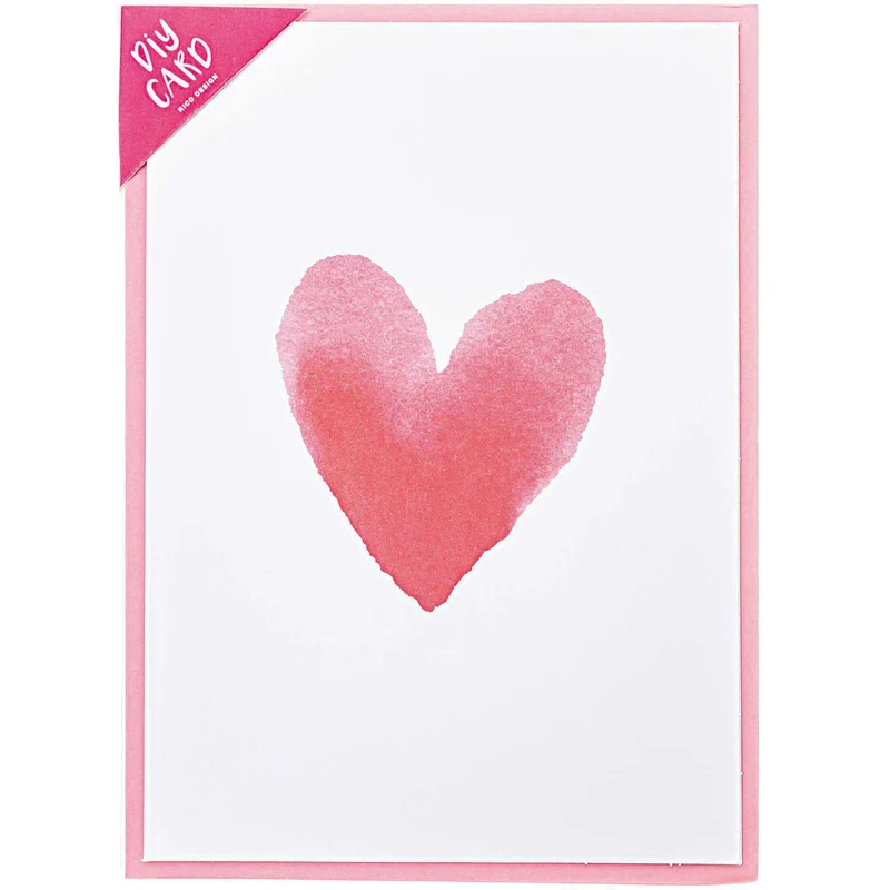 DIY Karte Herz Aquarell