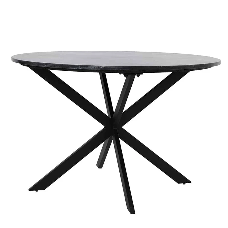 Esstisch TOMOCHI Marmor schwarz+schwarz Ø120x78 cm
