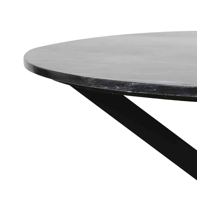Esstisch TOMOCHI Marmor schwarz+schwarz Ø120x78 cm