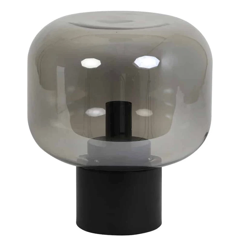 Tischlampe ARTURAN matt schwarz, smoke grau Ø29,5x33,5cm