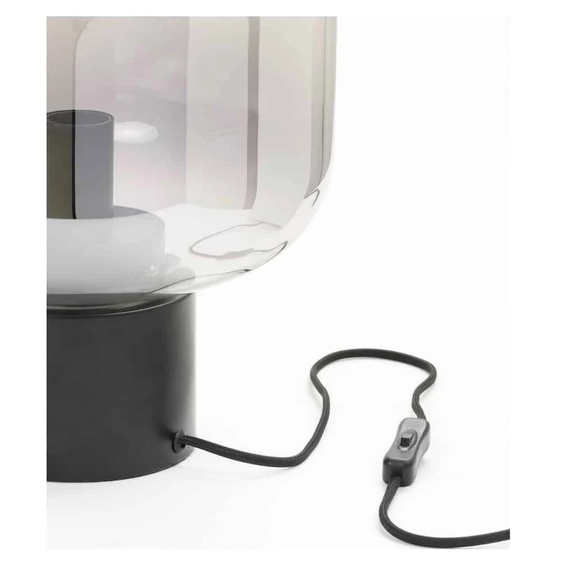 Tischlampe ARTURAN matt schwarz, smoke grau Ø29,5x33,5cm