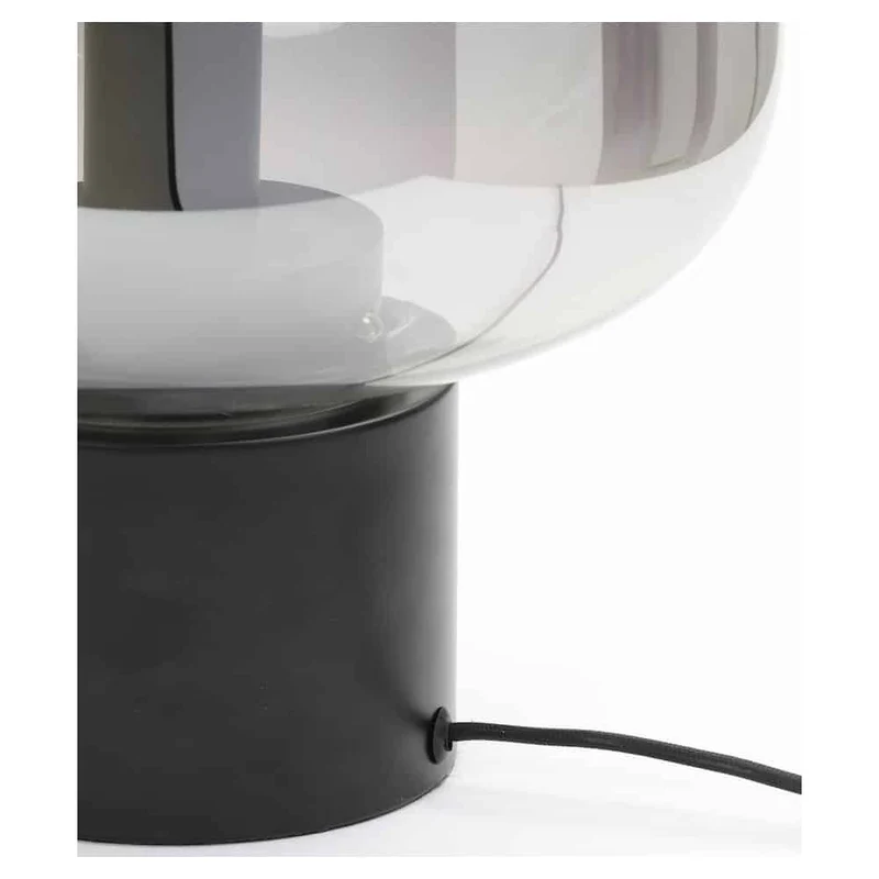 Tischlampe ARTURAN matt schwarz, smoke grau Ø29,5x33,5cm