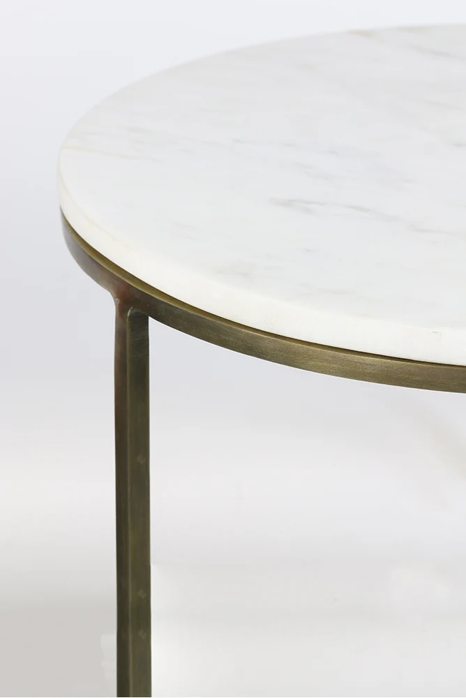 Säulen RICARDO weiß Marmor + antik bronze 2er Set
